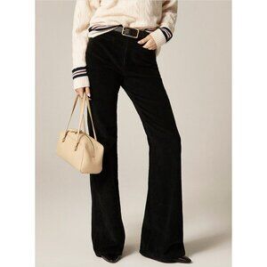 Bebe Black Flare Soft Cords Pants Size 4 Inseam 33" Trouser Corduroy Vintage